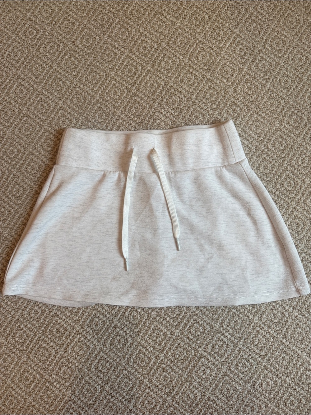 Women’s Cream Drawstring Knit Skirt
